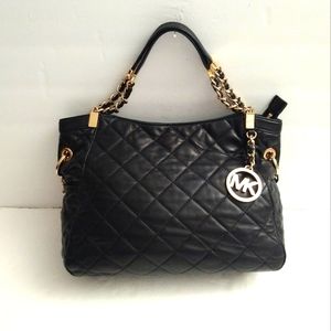 Michael Kors Susannah black quilted leather bag